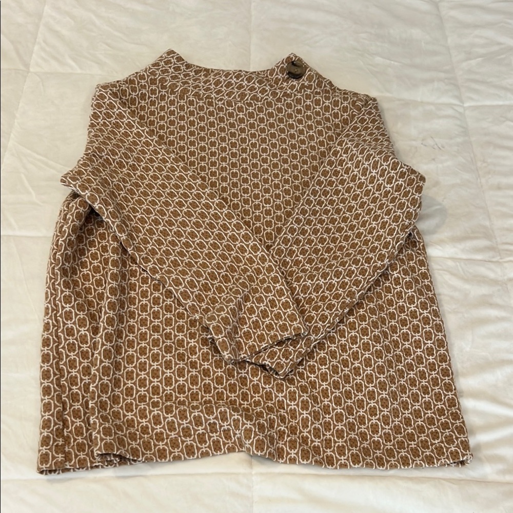 Ann Taylor Tan Relaxed 3/4 Long Sleeve shirt